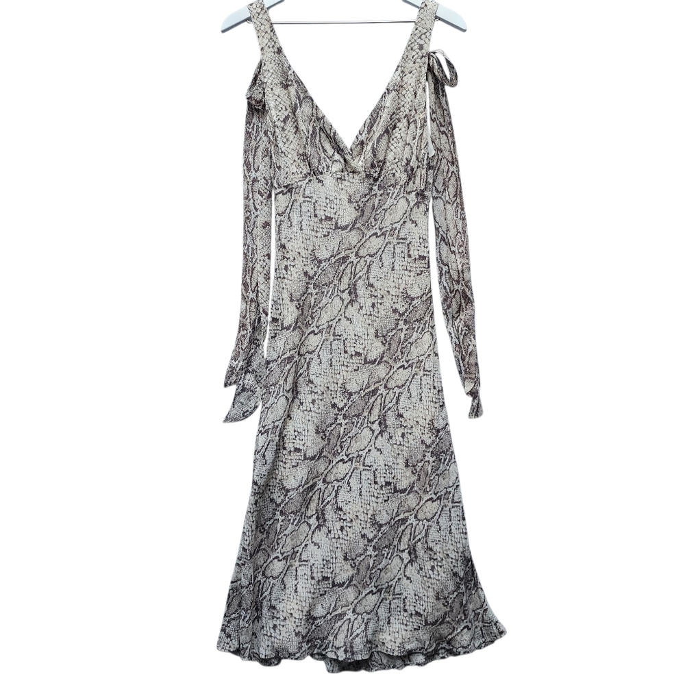 Reformation Python Snake Print Venezia Vneck Midi… - image 4